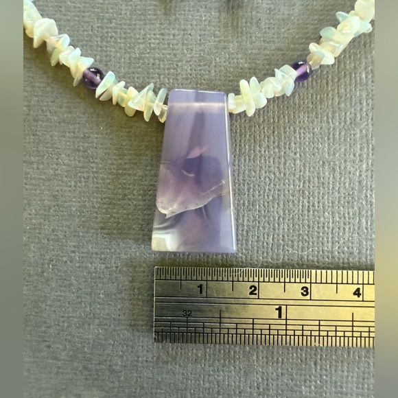 NWT Opal Amethyst Holly Blue Gemstone Statement Necklace and Earring Set Gift - Picture 9 of 11